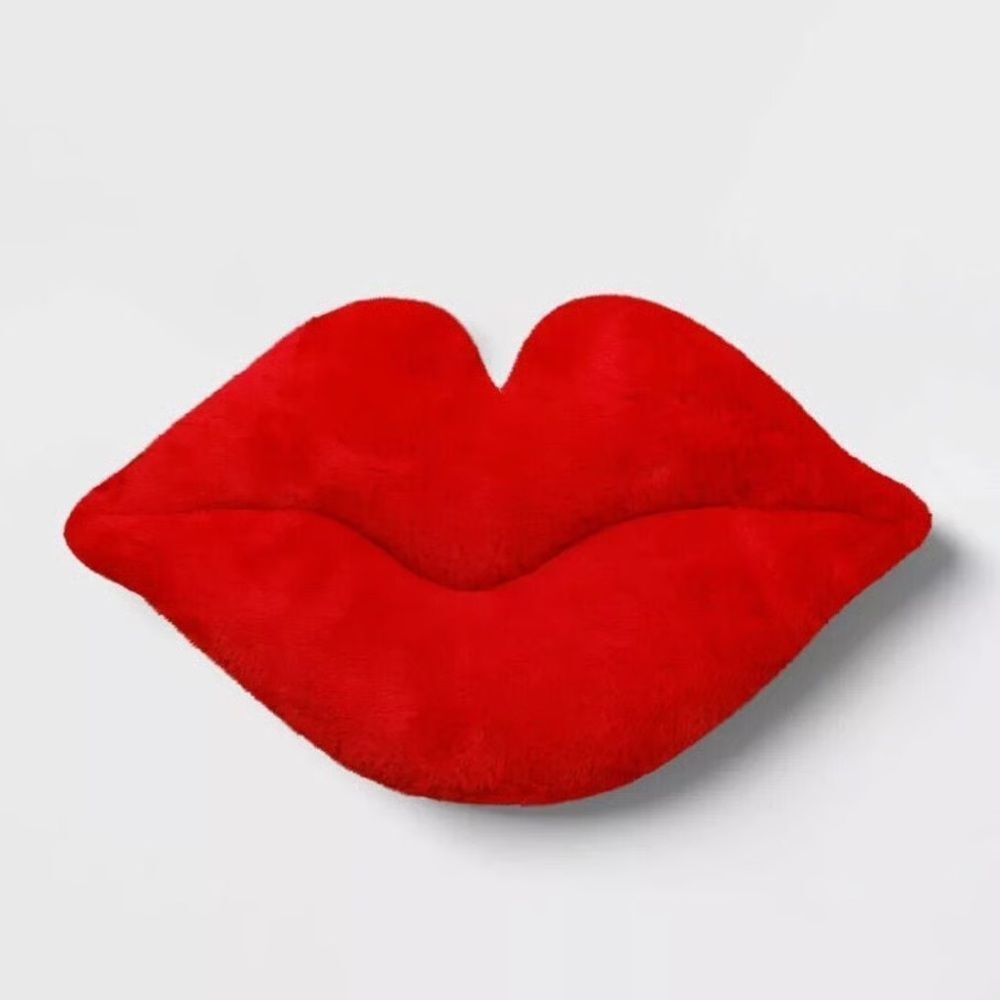 Red Lip Toss Pillow Valentine's day